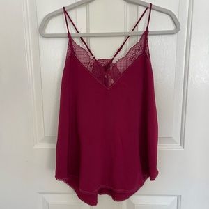 Raspberry Lace Trim Cami